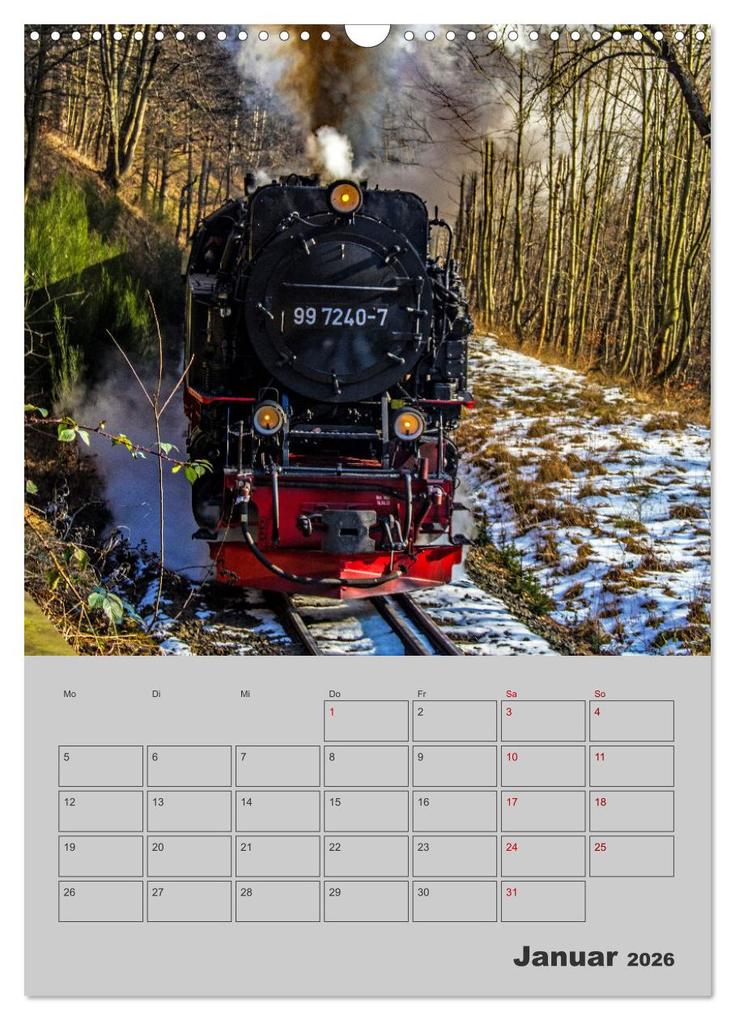 Weitere Ansicht: Brockenbahn - Terminplaner (Wandkalender 2026 DIN A3 hoch), CALVENDO Monatskalender | Holger Felix, Calvendo