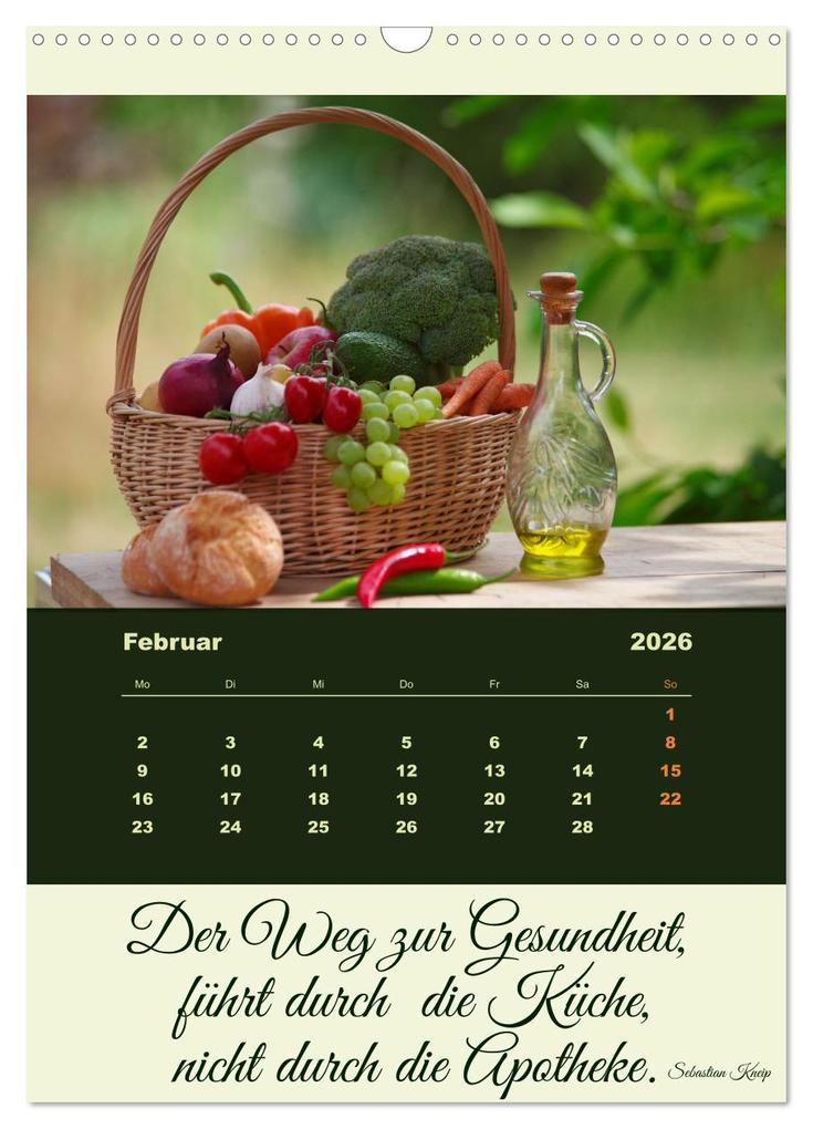 Weitere Ansicht: Vegan Ernährt - frisches Gemüse und Obst auf den Tisch (Wandkalender 2026 DIN A3 hoch), CALVENDO Monatskalender | Calvendo