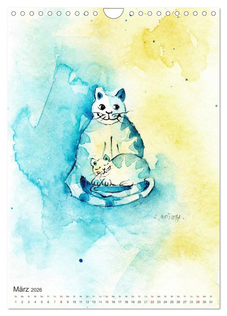 Weitere Ansicht: CATS - silent moments, besinnliche Momente (Wandkalender 2026 DIN A4 hoch), CALVENDO Monatskalender | Sabine Floner, Calvendo