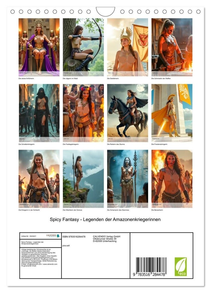 Weitere Ansicht: Spicy Fantasy - Legenden der Amazonenkriegerinnen (Wandkalender 2026 DIN A4 hoch), CALVENDO Monatskalender | pixs:sell pixs:sell, Calvendo, pixs:sell, Sell Pixs:Sell