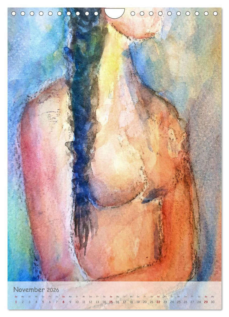 Weitere Ansicht: Body Colours - Farbenprächtige Aktmalerei (Wandkalender 2026 DIN A4 hoch), CALVENDO Monatskalender | Michaela Schimmack, Calvendo
