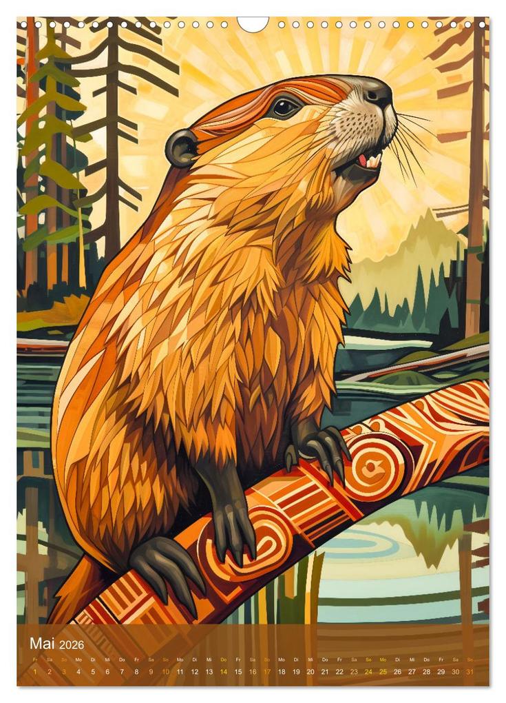 Weitere Ansicht: Totem-Tiere - Mythische Illustrationen von Krafttieren (Wandkalender 2026 DIN A3 hoch), CALVENDO Mon | Anja Frost, Calvendo