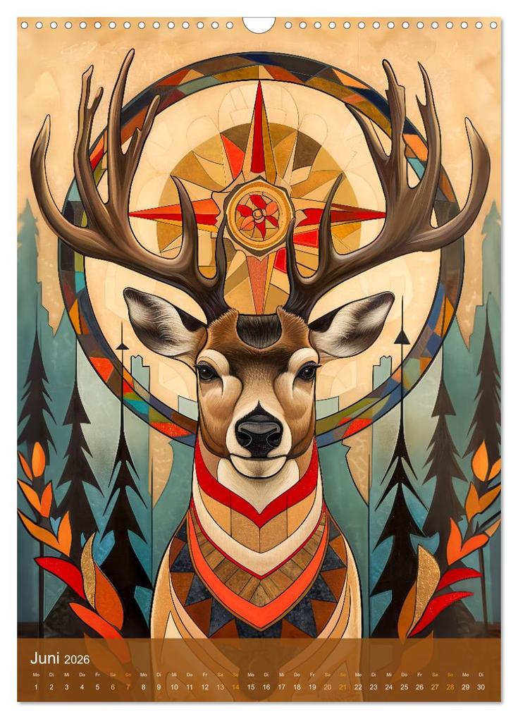 Weitere Ansicht: Totem-Tiere - Mythische Illustrationen von Krafttieren (Wandkalender 2026 DIN A3 hoch), CALVENDO Mon | Anja Frost, Calvendo