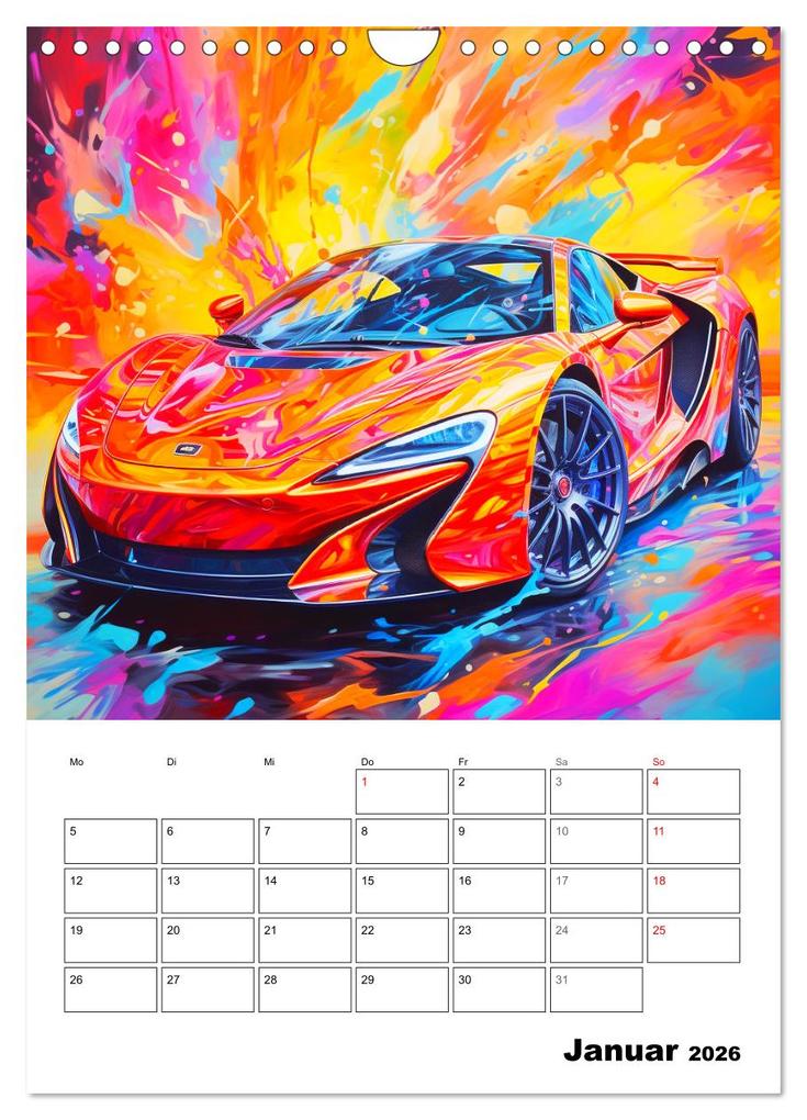 Weitere Ansicht: Sportauto Paintings (Wandkalender 2026 DIN A4 hoch), CALVENDO Monatskalender | Rose Hurley, Calvendo