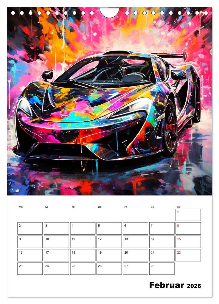 Weitere Ansicht: Sportauto Paintings (Wandkalender 2026 DIN A4 hoch), CALVENDO Monatskalender | Rose Hurley, Calvendo