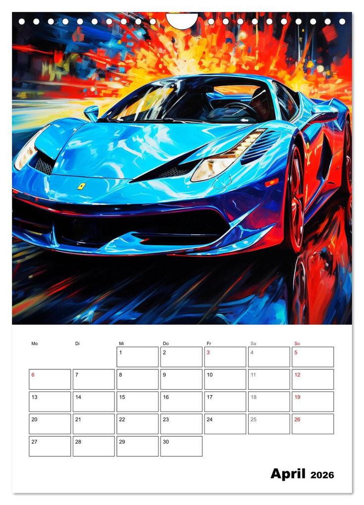 Weitere Ansicht: Sportauto Paintings (Wandkalender 2026 DIN A4 hoch), CALVENDO Monatskalender | Rose Hurley, Calvendo