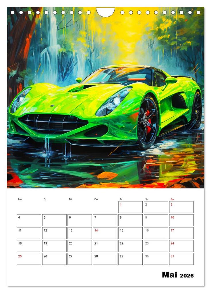 Weitere Ansicht: Sportauto Paintings (Wandkalender 2026 DIN A4 hoch), CALVENDO Monatskalender | Rose Hurley, Calvendo