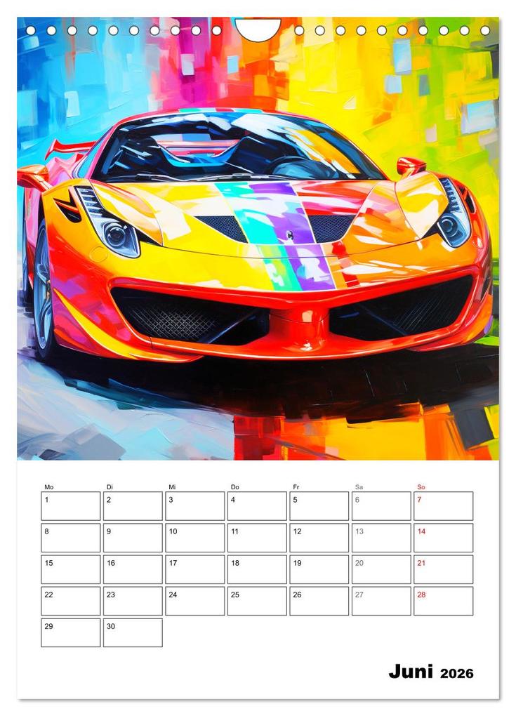 Weitere Ansicht: Sportauto Paintings (Wandkalender 2026 DIN A4 hoch), CALVENDO Monatskalender | Rose Hurley, Calvendo