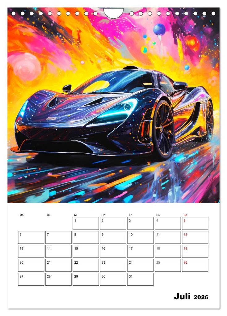 Weitere Ansicht: Sportauto Paintings (Wandkalender 2026 DIN A4 hoch), CALVENDO Monatskalender | Rose Hurley, Calvendo