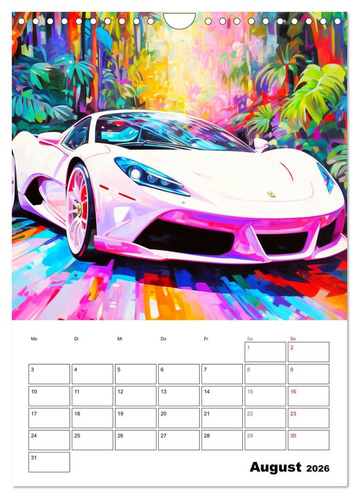 Weitere Ansicht: Sportauto Paintings (Wandkalender 2026 DIN A4 hoch), CALVENDO Monatskalender | Rose Hurley, Calvendo