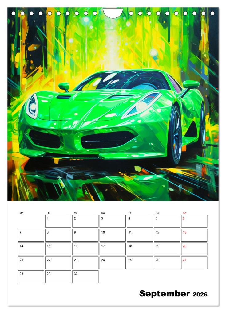 Weitere Ansicht: Sportauto Paintings (Wandkalender 2026 DIN A4 hoch), CALVENDO Monatskalender | Rose Hurley, Calvendo