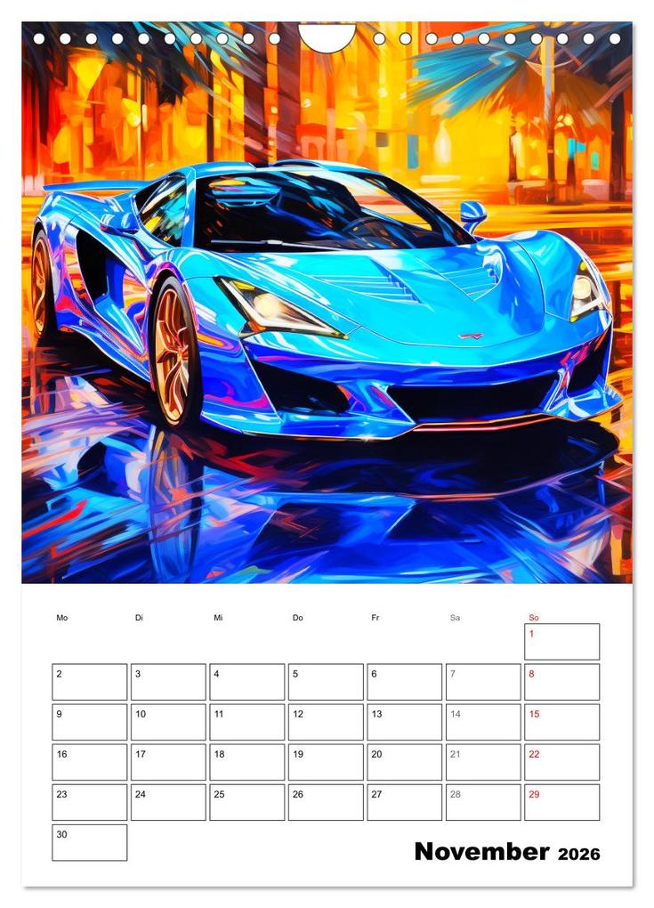 Weitere Ansicht: Sportauto Paintings (Wandkalender 2026 DIN A4 hoch), CALVENDO Monatskalender | Rose Hurley, Calvendo