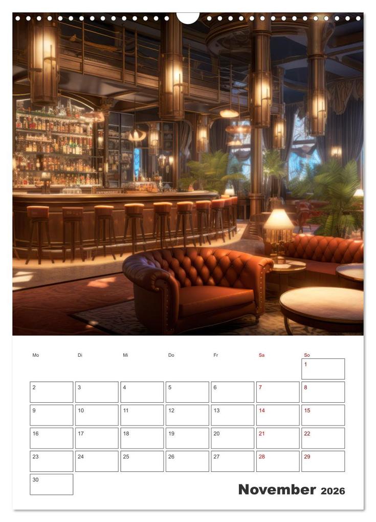 Weitere Ansicht: Bar- und Lounge-Atmosphäre (Wandkalender 2026 DIN A3 hoch), CALVENDO Monatskalender | Melanie Viola, Calvendo