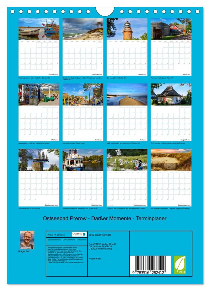 Weitere Ansicht: Ostseebad Prerow - Darßer Momente - Terminplaner (Wandkalender 2026 DIN A4 hoch), CALVENDO Monatskalender | Holger Felix, Calvendo