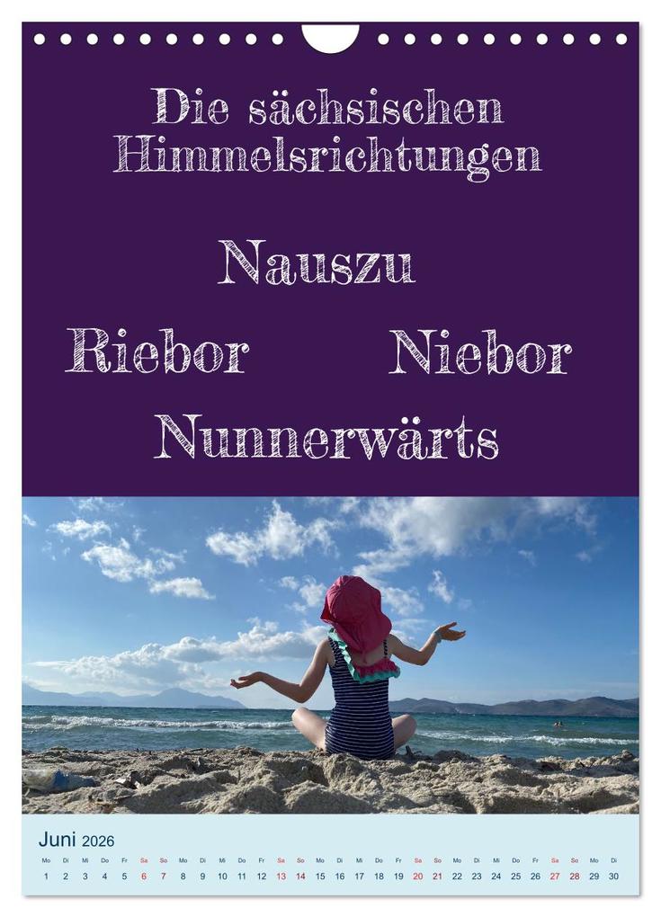 Weitere Ansicht: Ni schwäbborn! Mundart und Dialekt Kalender Sachsen (Wandkalender 2026 DIN A4 hoch), CALVENDO Monats | Sächsmaschine Sächsmaschine, Calvendo, Sächsmaschine