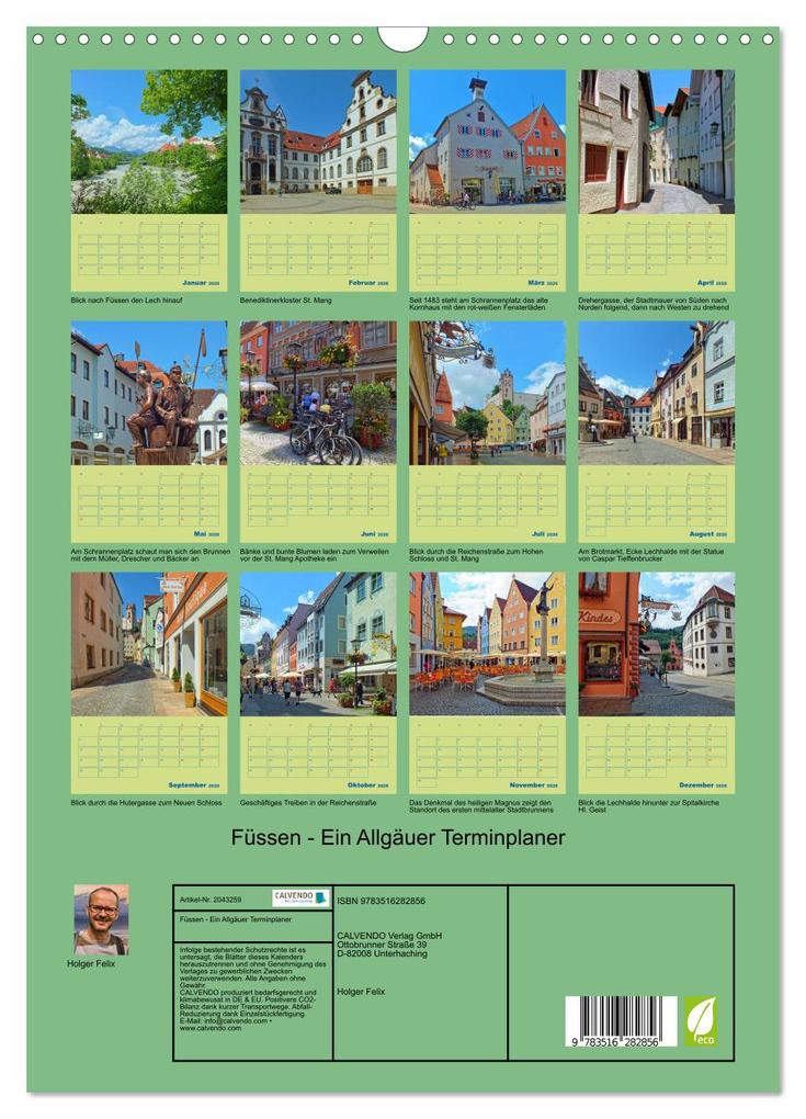 Weitere Ansicht: Füssen - Ein Allgäuer Terminplaner (Wandkalender 2026 DIN A3 hoch), CALVENDO Monatskalender | Holger Felix, Calvendo