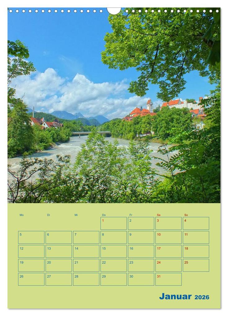 Weitere Ansicht: Füssen - Ein Allgäuer Terminplaner (Wandkalender 2026 DIN A3 hoch), CALVENDO Monatskalender | Holger Felix, Calvendo