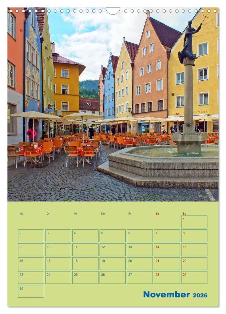 Weitere Ansicht: Füssen - Ein Allgäuer Terminplaner (Wandkalender 2026 DIN A3 hoch), CALVENDO Monatskalender | Holger Felix, Calvendo