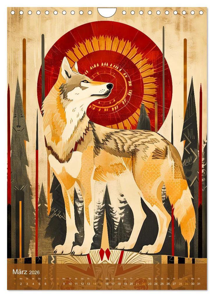 Weitere Ansicht: Totem-Tiere - Mythische Illustrationen von Krafttieren (Wandkalender 2026 DIN A4 hoch), CALVENDO Monatskalender | Anja Frost, Calvendo