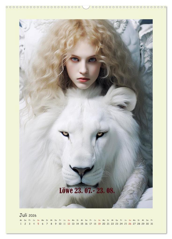 Weitere Ansicht: Tierkreiszeichen. Mit Frauenpower Sternzeichen durch das Jahr (hochwertiger Premium Wandkalender 2026 DIN A2 hoch), Kunstdruck in Hochglanz | Rose Hurley, Calvendo