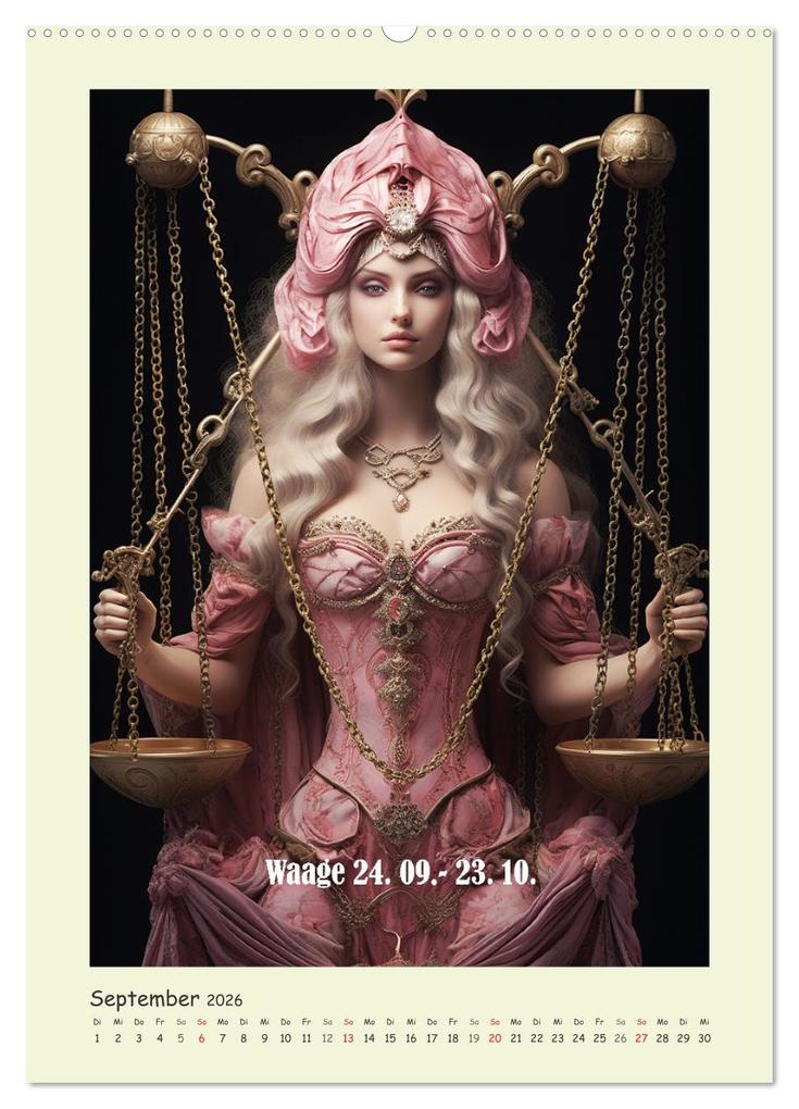 Weitere Ansicht: Tierkreiszeichen. Mit Frauenpower Sternzeichen durch das Jahr (hochwertiger Premium Wandkalender 2026 DIN A2 hoch), Kunstdruck in Hochglanz | Rose Hurley, Calvendo