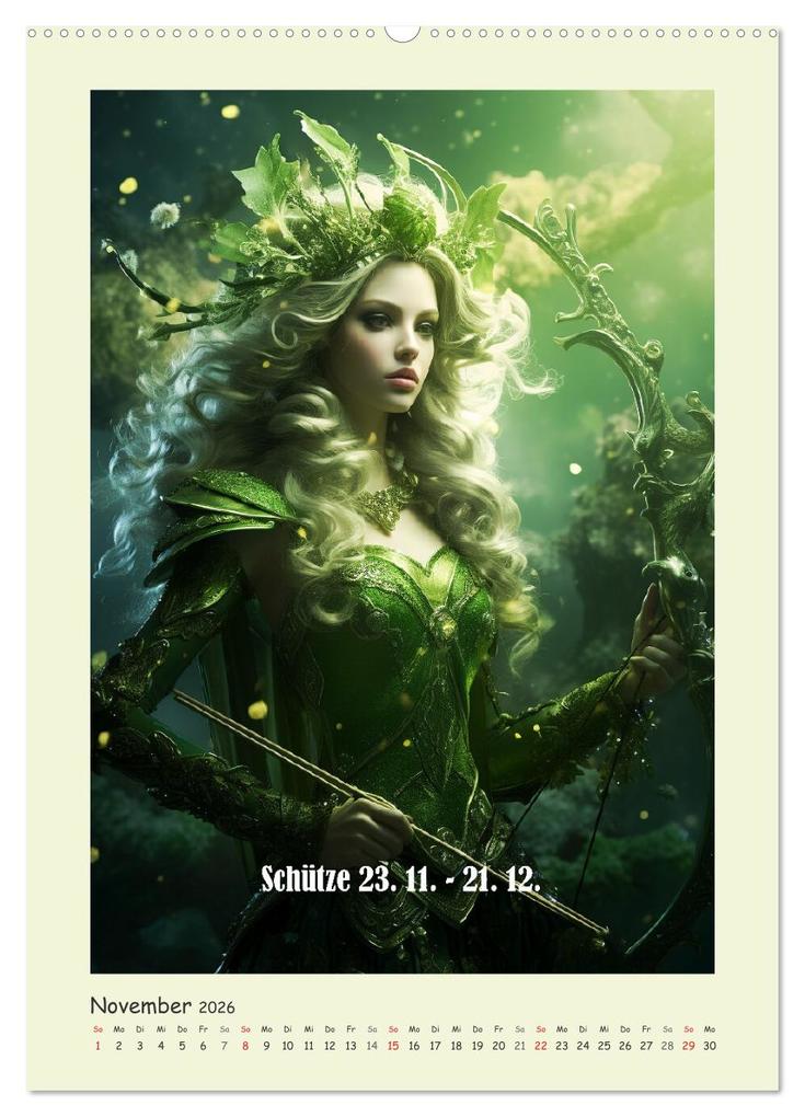 Weitere Ansicht: Tierkreiszeichen. Mit Frauenpower Sternzeichen durch das Jahr (hochwertiger Premium Wandkalender 2026 DIN A2 hoch), Kunstdruck in Hochglanz | Rose Hurley, Calvendo