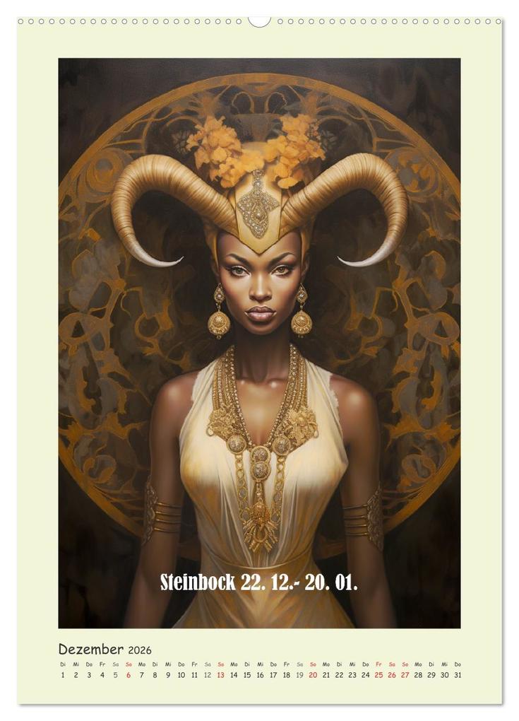 Weitere Ansicht: Tierkreiszeichen. Mit Frauenpower Sternzeichen durch das Jahr (hochwertiger Premium Wandkalender 2026 DIN A2 hoch), Kunstdruck in Hochglanz | Rose Hurley, Calvendo