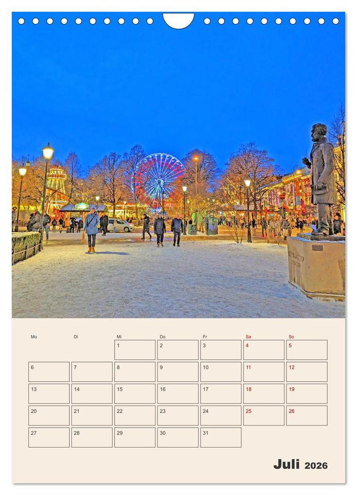 Weitere Ansicht: Winterliches Oslo - Terminplaner (Wandkalender 2026 DIN A4 hoch), CALVENDO Monatskalender | Denise Graupner, Calvendo