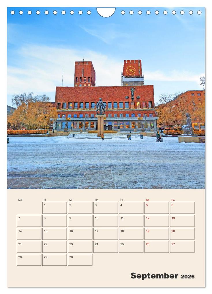 Weitere Ansicht: Winterliches Oslo - Terminplaner (Wandkalender 2026 DIN A4 hoch), CALVENDO Monatskalender | Denise Graupner, Calvendo