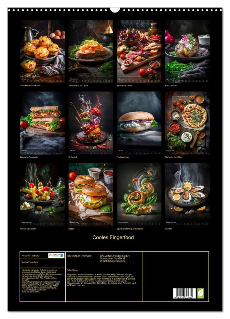 Weitere Ansicht: Cooles Fingerfood (Wandkalender 2026 DIN A2 hoch), CALVENDO Monatskalender | Calvendo, Peter Roder