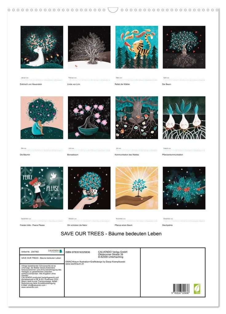 Weitere Ansicht: SAVE OUR TREES - Bäume bedeuten Leben (Wandkalender 2026 DIN A2 hoch), CALVENDO Monatskalender | Calvendo, Danja Krampikowski
