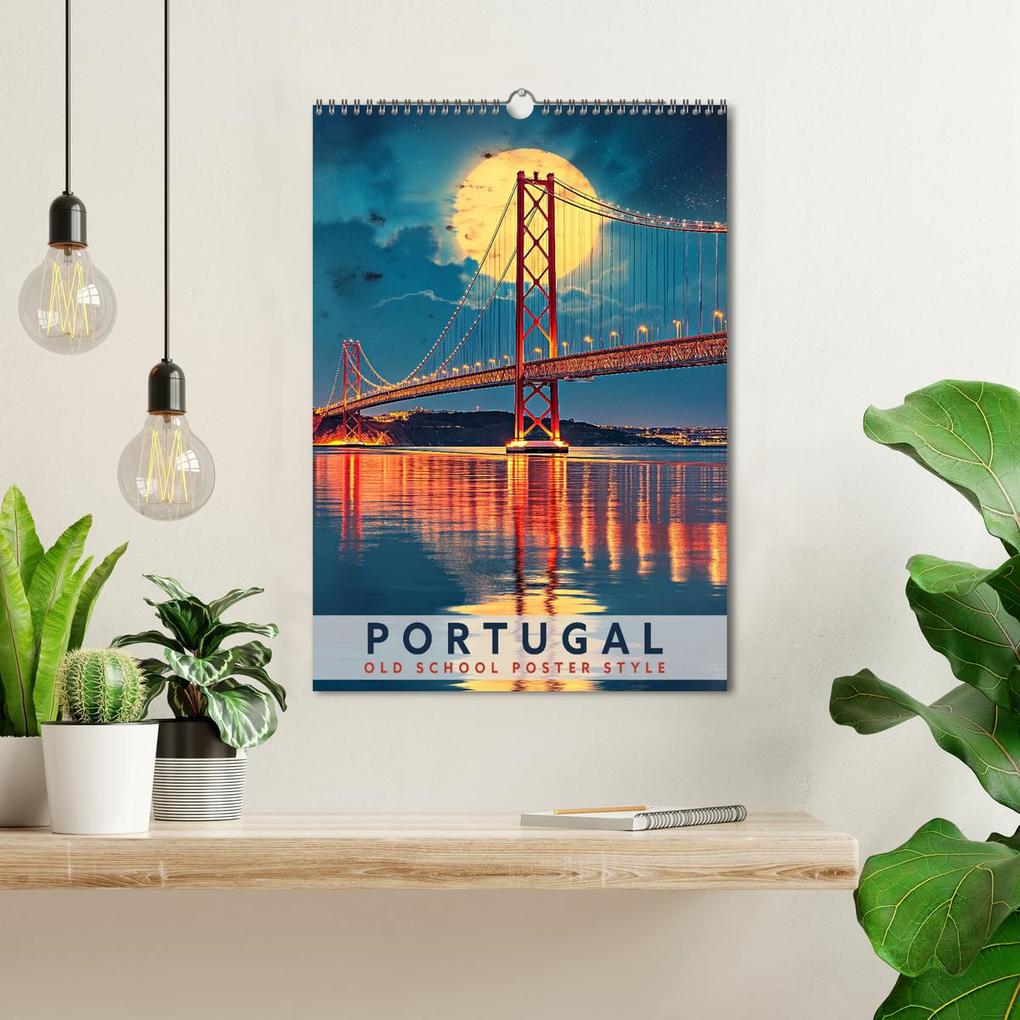Weitere Ansicht: Portugal - Old School Poster Style (Wandkalender 2026 DIN A3 hoch), CALVENDO Monatskalender | Calvendo, Val Thoermer