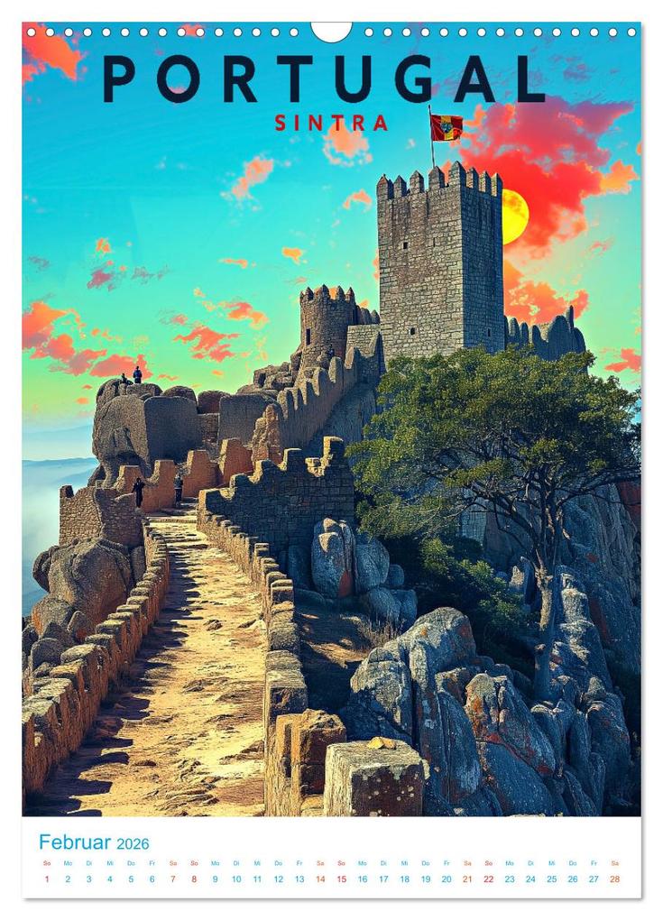 Weitere Ansicht: Portugal - Old School Poster Style (Wandkalender 2026 DIN A3 hoch), CALVENDO Monatskalender | Calvendo, Val Thoermer