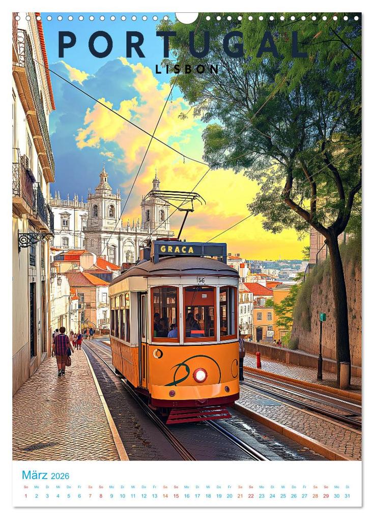 Weitere Ansicht: Portugal - Old School Poster Style (Wandkalender 2026 DIN A3 hoch), CALVENDO Monatskalender | Calvendo, Val Thoermer