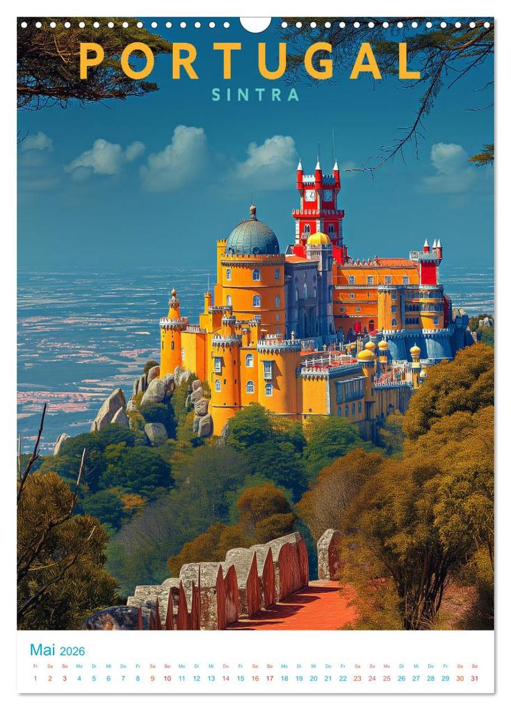 Weitere Ansicht: Portugal - Old School Poster Style (Wandkalender 2026 DIN A3 hoch), CALVENDO Monatskalender | Calvendo, Val Thoermer