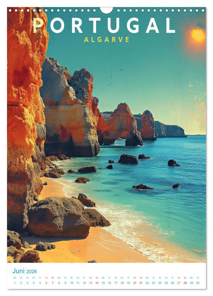Weitere Ansicht: Portugal - Old School Poster Style (Wandkalender 2026 DIN A3 hoch), CALVENDO Monatskalender | Calvendo, Val Thoermer