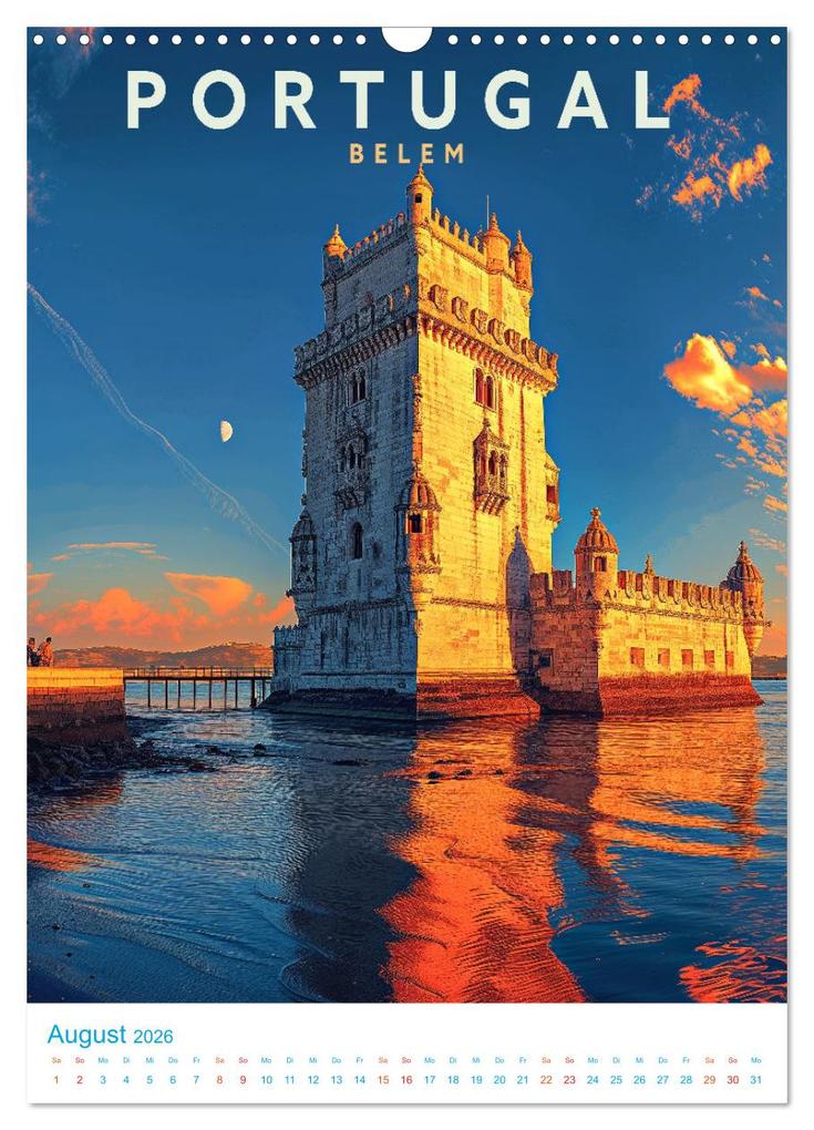 Weitere Ansicht: Portugal - Old School Poster Style (Wandkalender 2026 DIN A3 hoch), CALVENDO Monatskalender | Calvendo, Val Thoermer