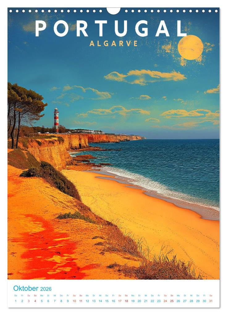 Weitere Ansicht: Portugal - Old School Poster Style (Wandkalender 2026 DIN A3 hoch), CALVENDO Monatskalender | Calvendo, Val Thoermer
