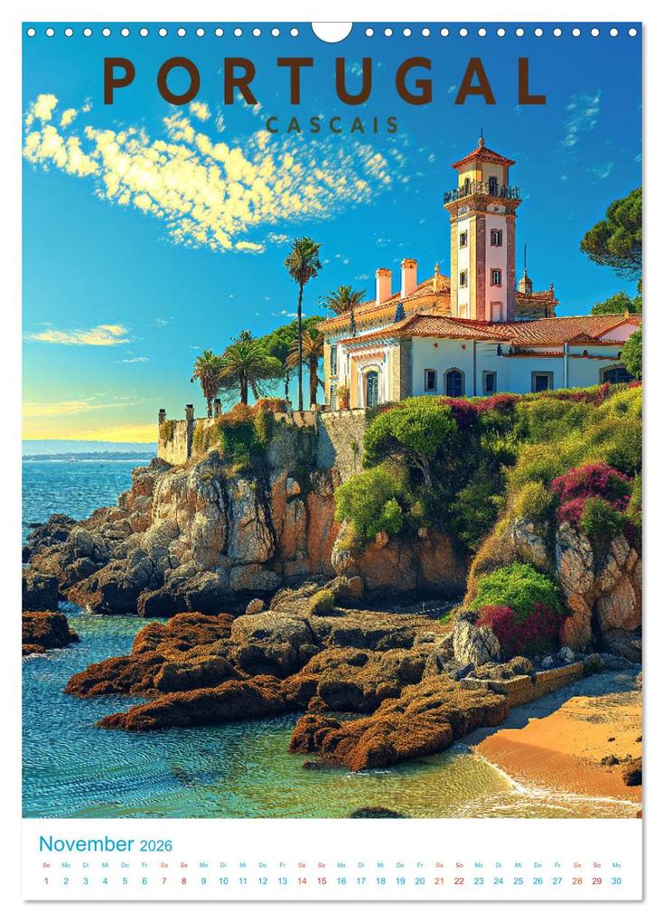 Weitere Ansicht: Portugal - Old School Poster Style (Wandkalender 2026 DIN A3 hoch), CALVENDO Monatskalender | Calvendo, Val Thoermer