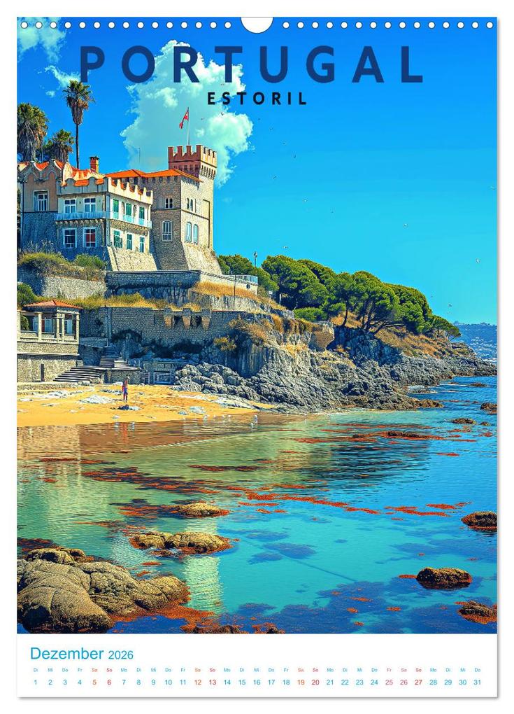Weitere Ansicht: Portugal - Old School Poster Style (Wandkalender 2026 DIN A3 hoch), CALVENDO Monatskalender | Calvendo, Val Thoermer