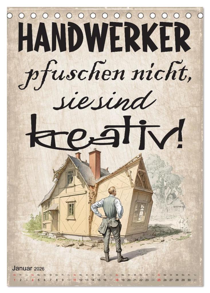 Weitere Ansicht: Handwerker Sprüche (Tischkalender 2026 DIN A5 hoch), CALVENDO Monatskalender | Calvendo, Sabine Löwer