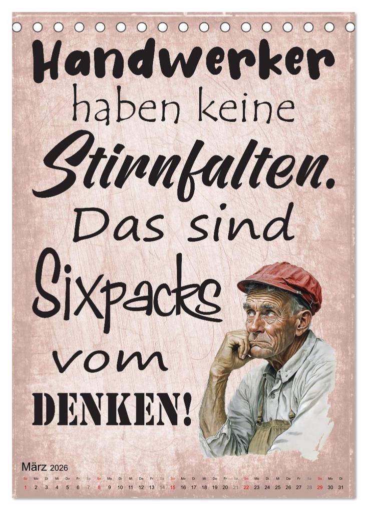Weitere Ansicht: Handwerker Sprüche (Tischkalender 2026 DIN A5 hoch), CALVENDO Monatskalender | Calvendo, Sabine Löwer