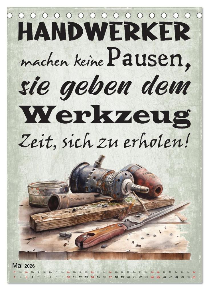 Weitere Ansicht: Handwerker Sprüche (Tischkalender 2026 DIN A5 hoch), CALVENDO Monatskalender | Calvendo, Sabine Löwer