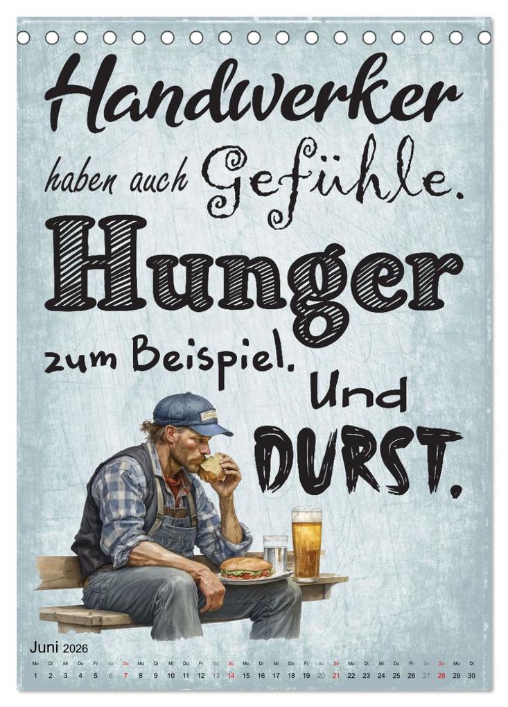 Weitere Ansicht: Handwerker Sprüche (Tischkalender 2026 DIN A5 hoch), CALVENDO Monatskalender | Calvendo, Sabine Löwer