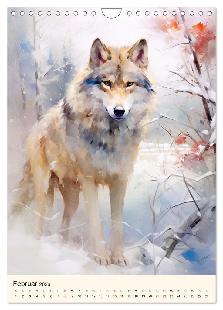 Weitere Ansicht: Wölfe. Zarte Aquarelle von beeindruckenden Tieren (Wandkalender 2026 DIN A4 hoch), CALVENDO Monatskalender | Calvendo, Rose Hurley