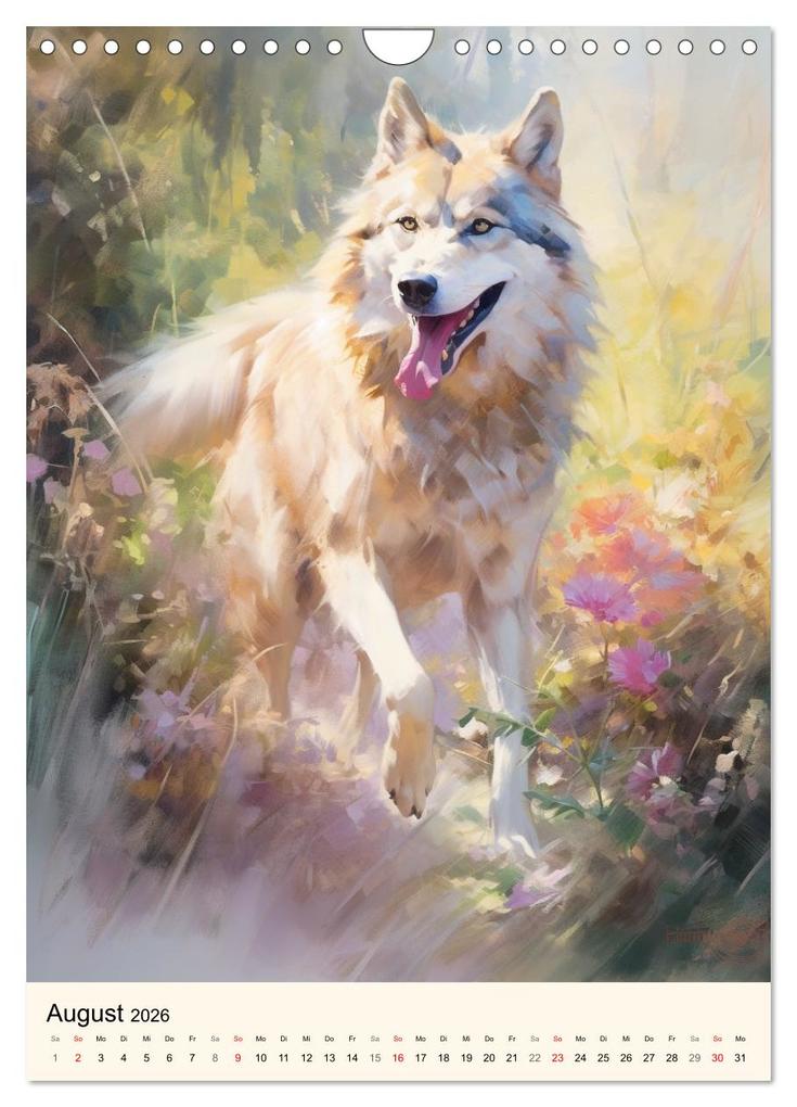 Weitere Ansicht: Wölfe. Zarte Aquarelle von beeindruckenden Tieren (Wandkalender 2026 DIN A4 hoch), CALVENDO Monatskalender | Calvendo, Rose Hurley
