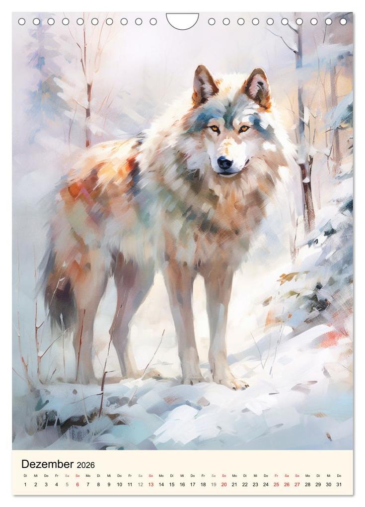 Weitere Ansicht: Wölfe. Zarte Aquarelle von beeindruckenden Tieren (Wandkalender 2026 DIN A4 hoch), CALVENDO Monatskalender | Calvendo, Rose Hurley