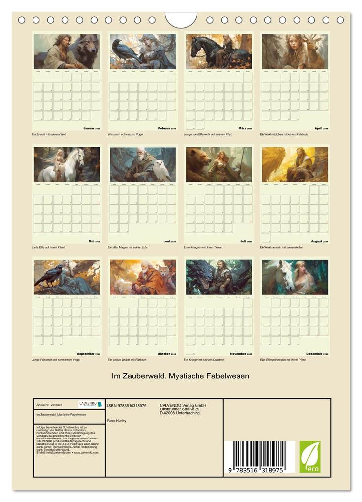 Weitere Ansicht: Im Zauberwald. Mystische Fabelwesen (Wandkalender 2026 DIN A4 hoch), CALVENDO Monatskalender | Calvendo, Rose Hurley
