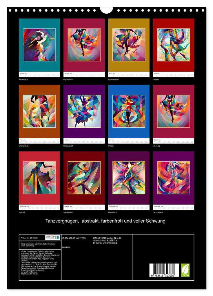 Weitere Ansicht: Tanzvergnügen, abstrakt, farbenfroh und voller Schwung (Wandkalender 2026 DIN A3 hoch), CALVENDO Monatskalender | Calvendo, IssaBild, IssaBild IssaBild