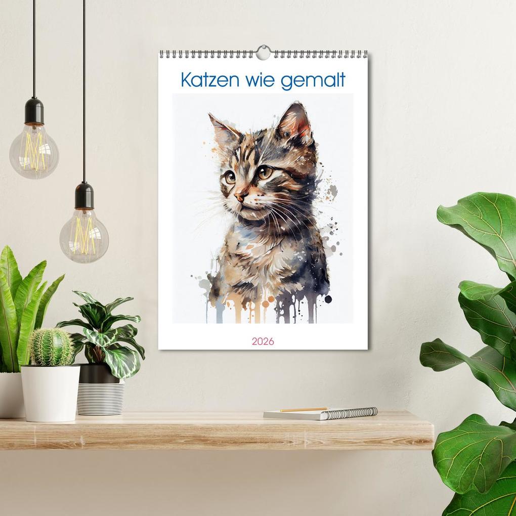 Weitere Ansicht: Katzen wie gemalt (Wandkalender 2026 DIN A3 hoch), CALVENDO Monatskalender | Calvendo, Tina Grohs